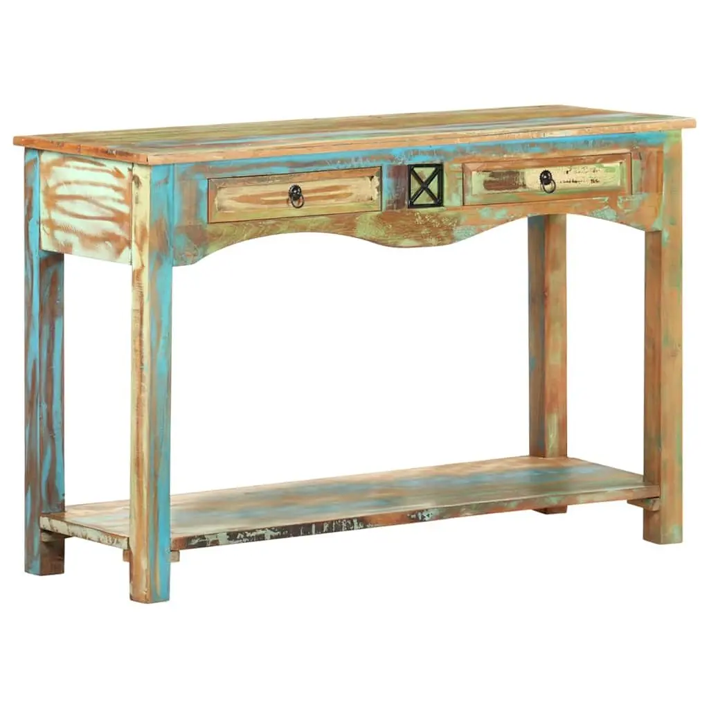 End Table Console Cabinet Solid Reclaimed Wood 120x40x75cm Multicolour
