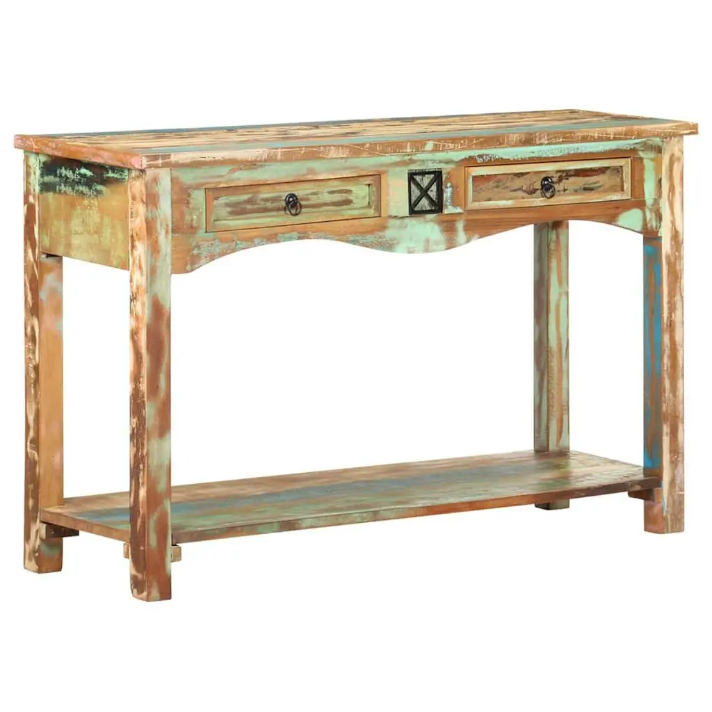 End Table Console Cabinet Solid Reclaimed Wood 120x40x75cm Multicolour