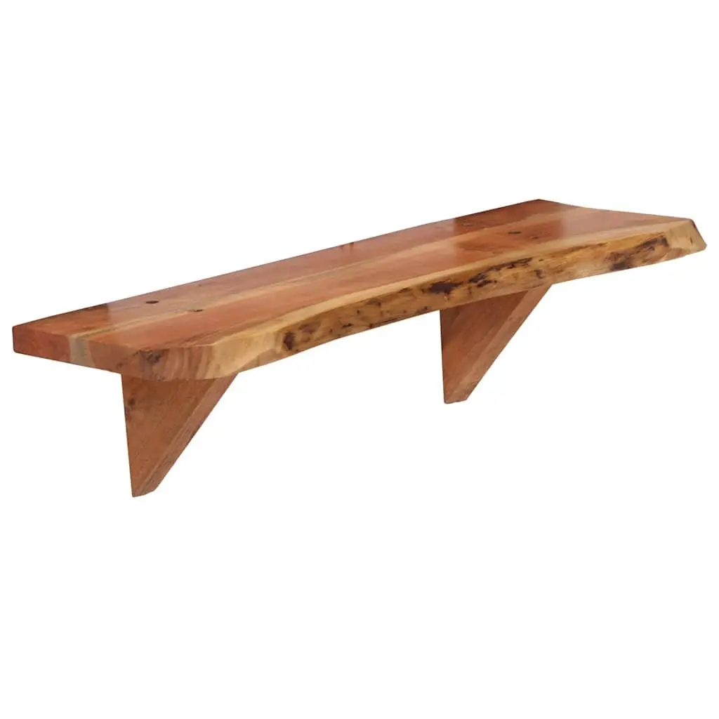 Wall Shelves Storage Display 60x20x18 cm Solid Acacia Wood Brown Rustic 2 Piece