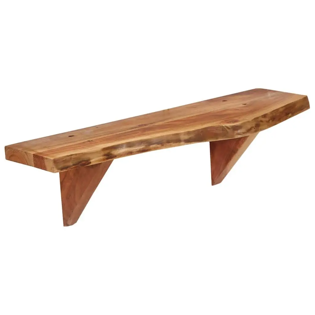 Wall Shelves Storage Display 60x20x18 cm Solid Acacia Wood Brown Rustic 2 Piece