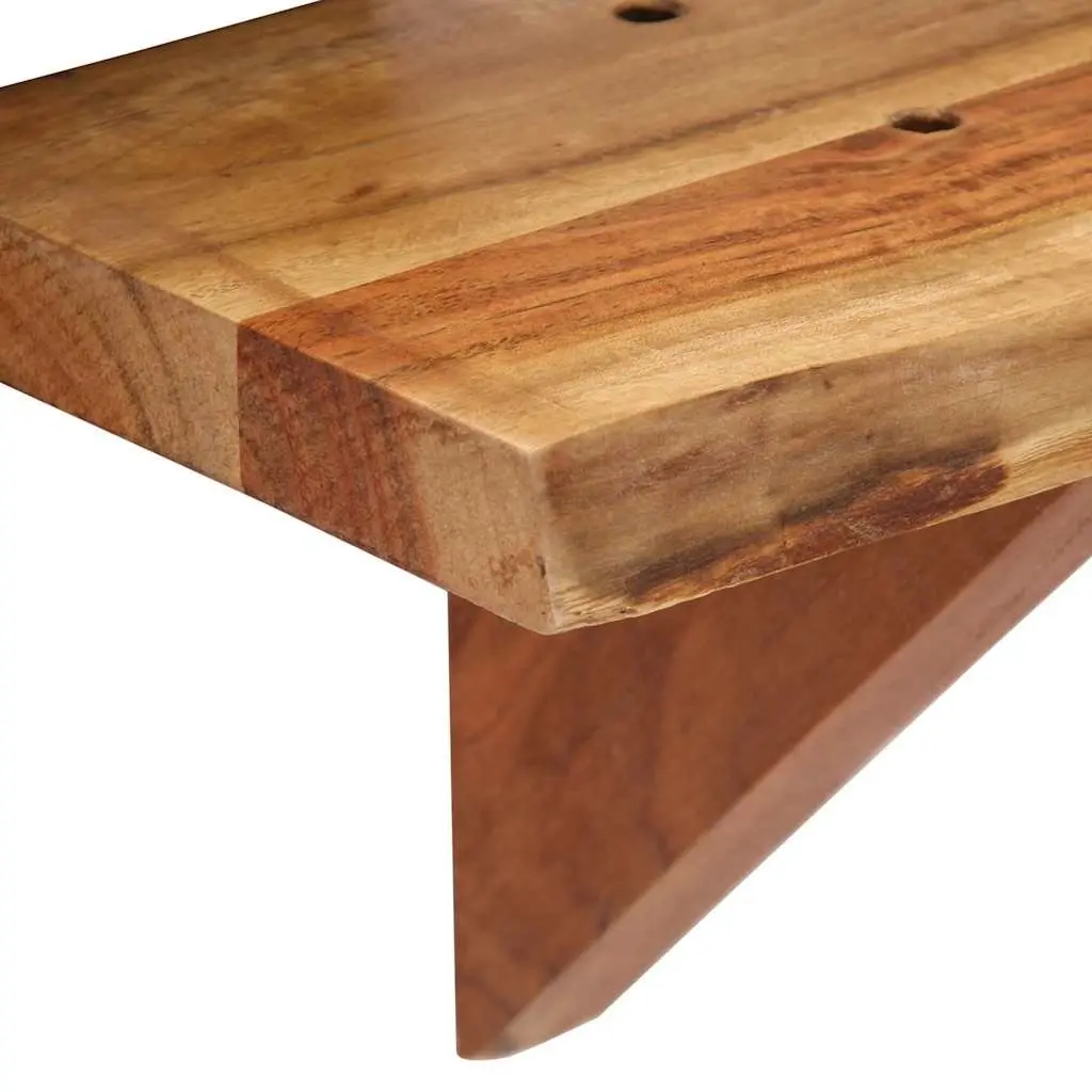 Wall Shelves Storage Display 60x20x18 cm Solid Acacia Wood Brown Rustic 2 Piece