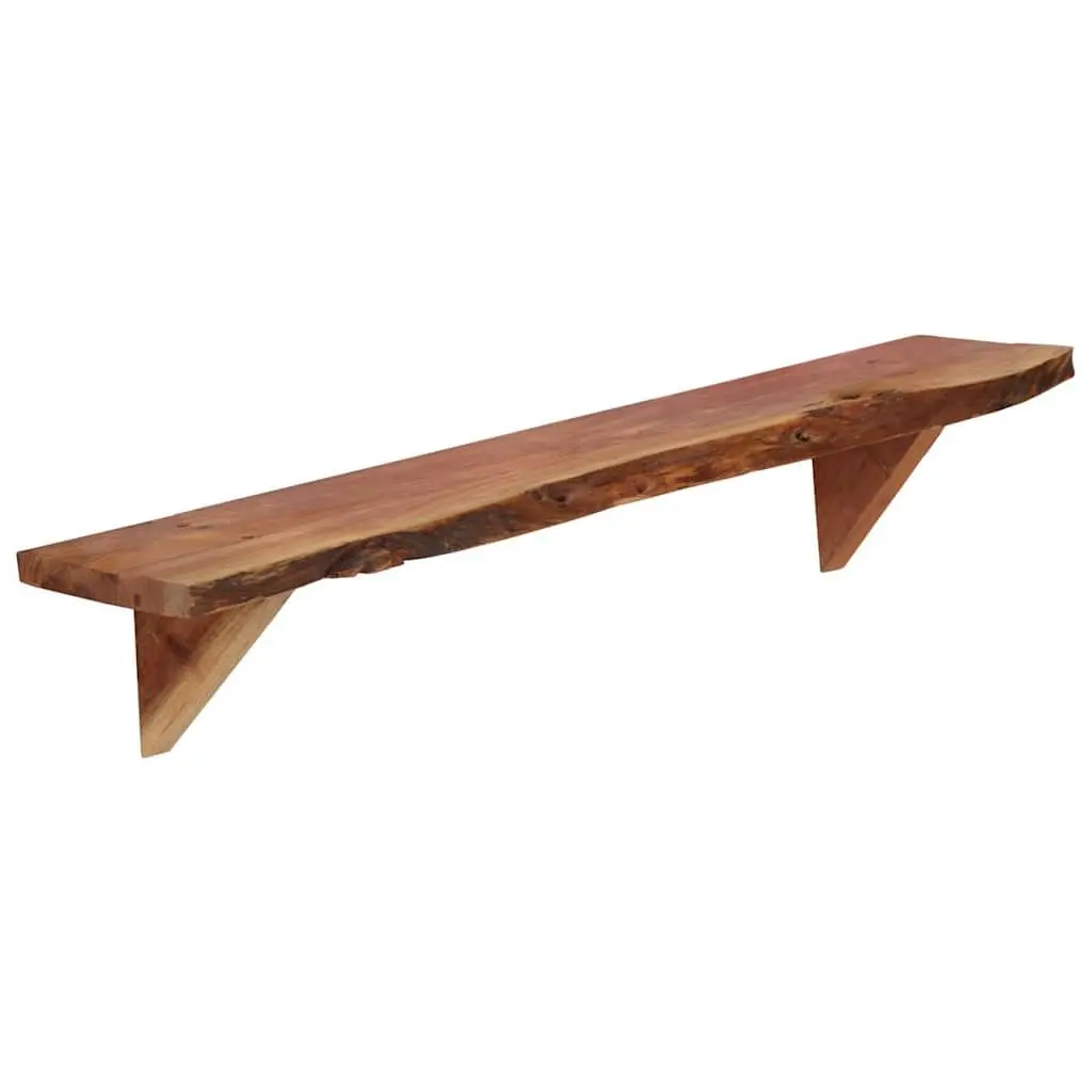 Wall Shelves Storage Display 90x20x18 cm Solid Acacia Wood Brown Rustic 2 Piece
