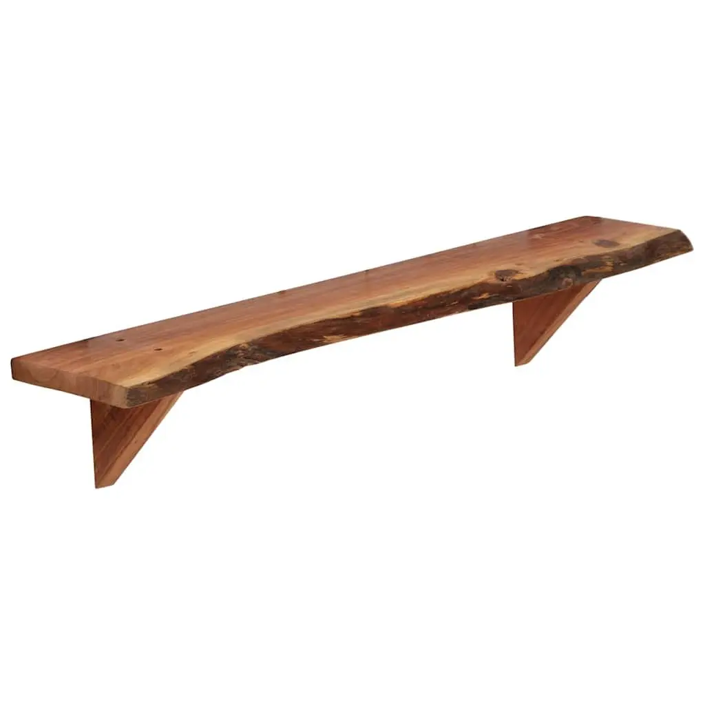 Wall Shelves Storage Display 90x20x18 cm Solid Acacia Wood Brown Rustic 2 Piece