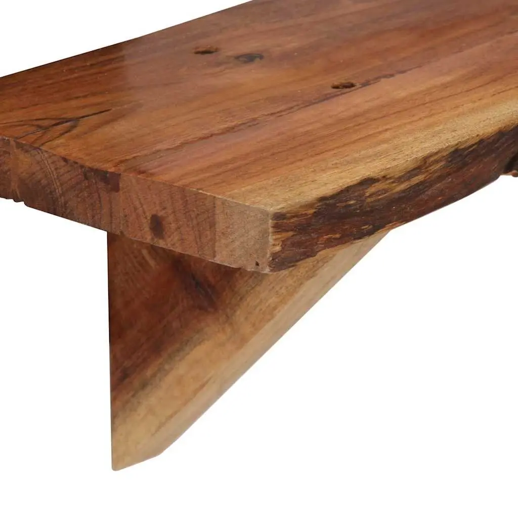 Wall Shelves Storage Display 90x20x18 cm Solid Acacia Wood Brown Rustic 2 Piece