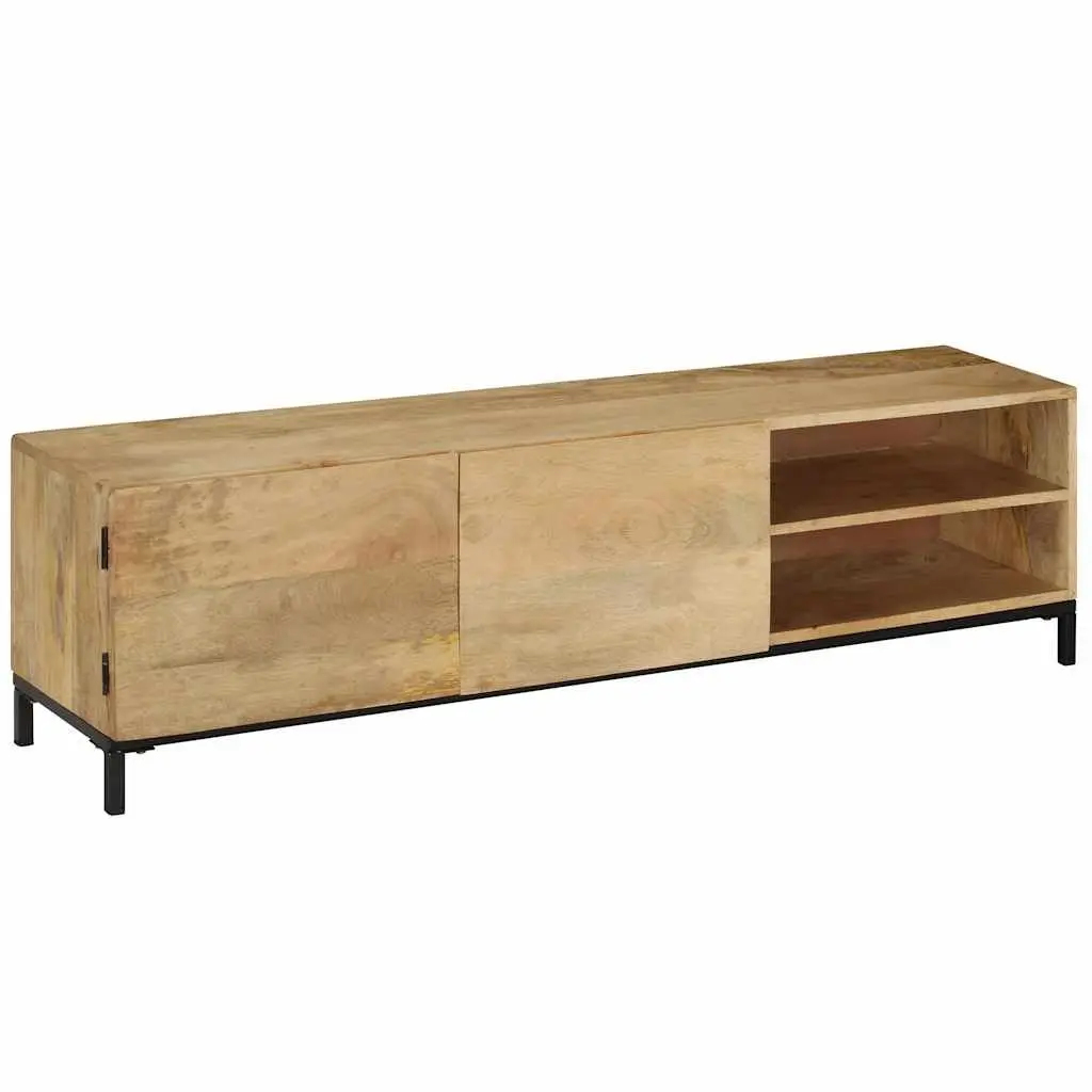 TV Cabinet HiFi Storage Unit 145x30x41 cm Solid Mango Wood Brown Antique Style