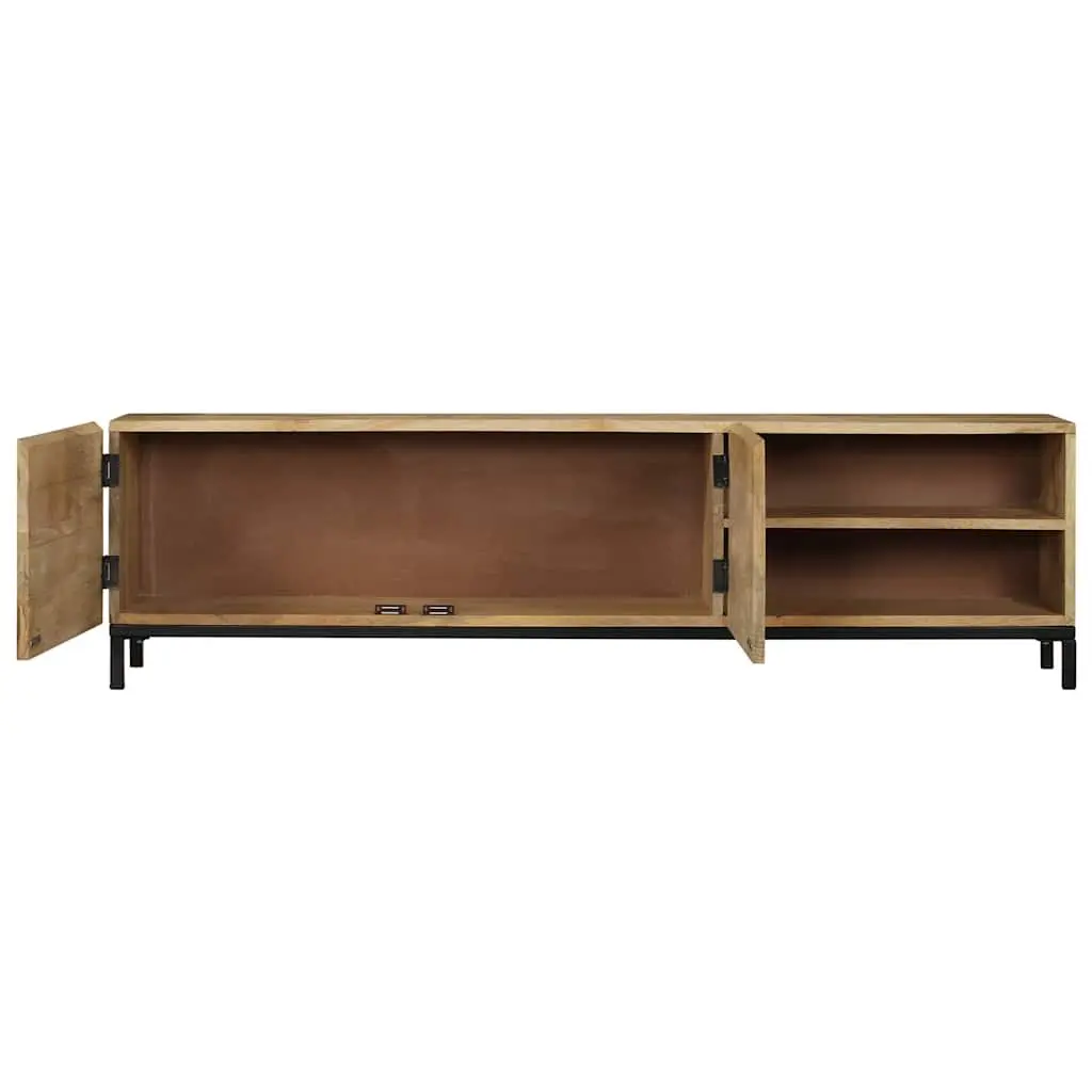 TV Cabinet HiFi Storage Unit 145x30x41 cm Solid Mango Wood Brown Antique Style
