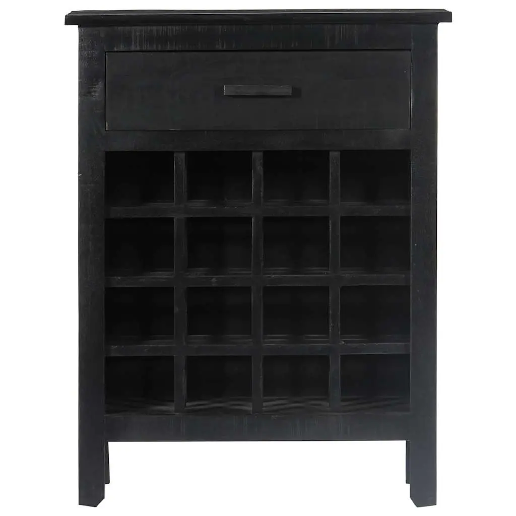 Wine Rack Storage Cabinet 56x35x75cm Black Wooden Mango Wood