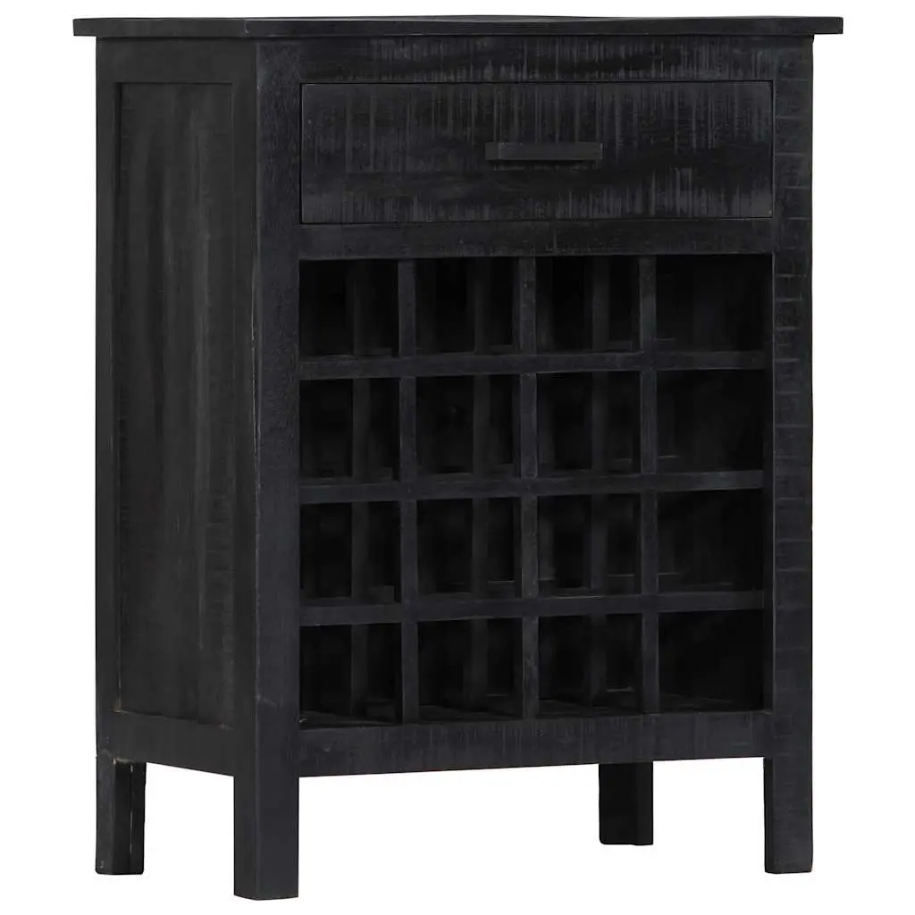 Wine Rack Storage Cabinet 56x35x75cm Black Wooden Mango Wood