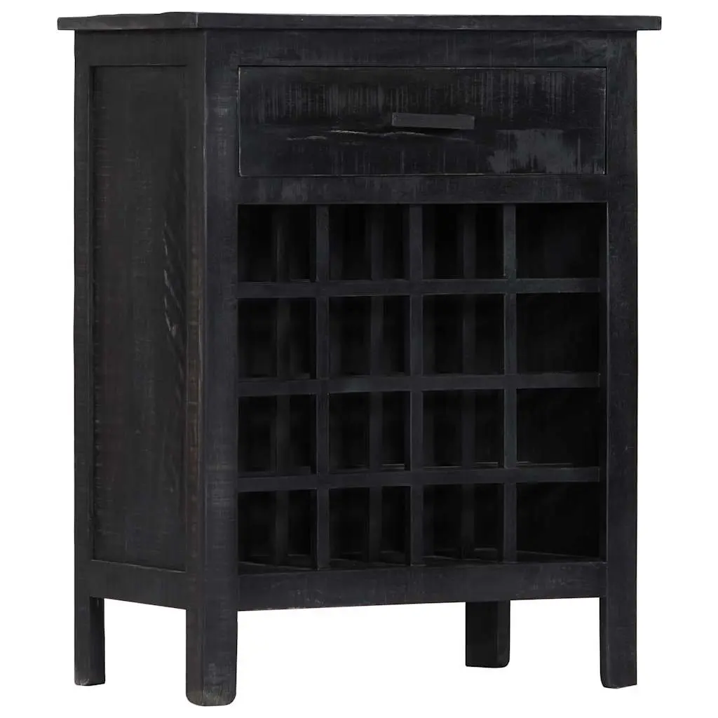 Wine Rack Storage Cabinet 56x35x75cm Black Wooden Mango Wood