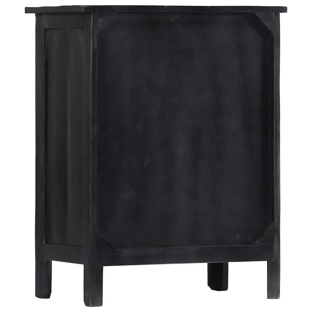 Wine Rack Storage Cabinet 56x35x75cm Black Wooden Mango Wood