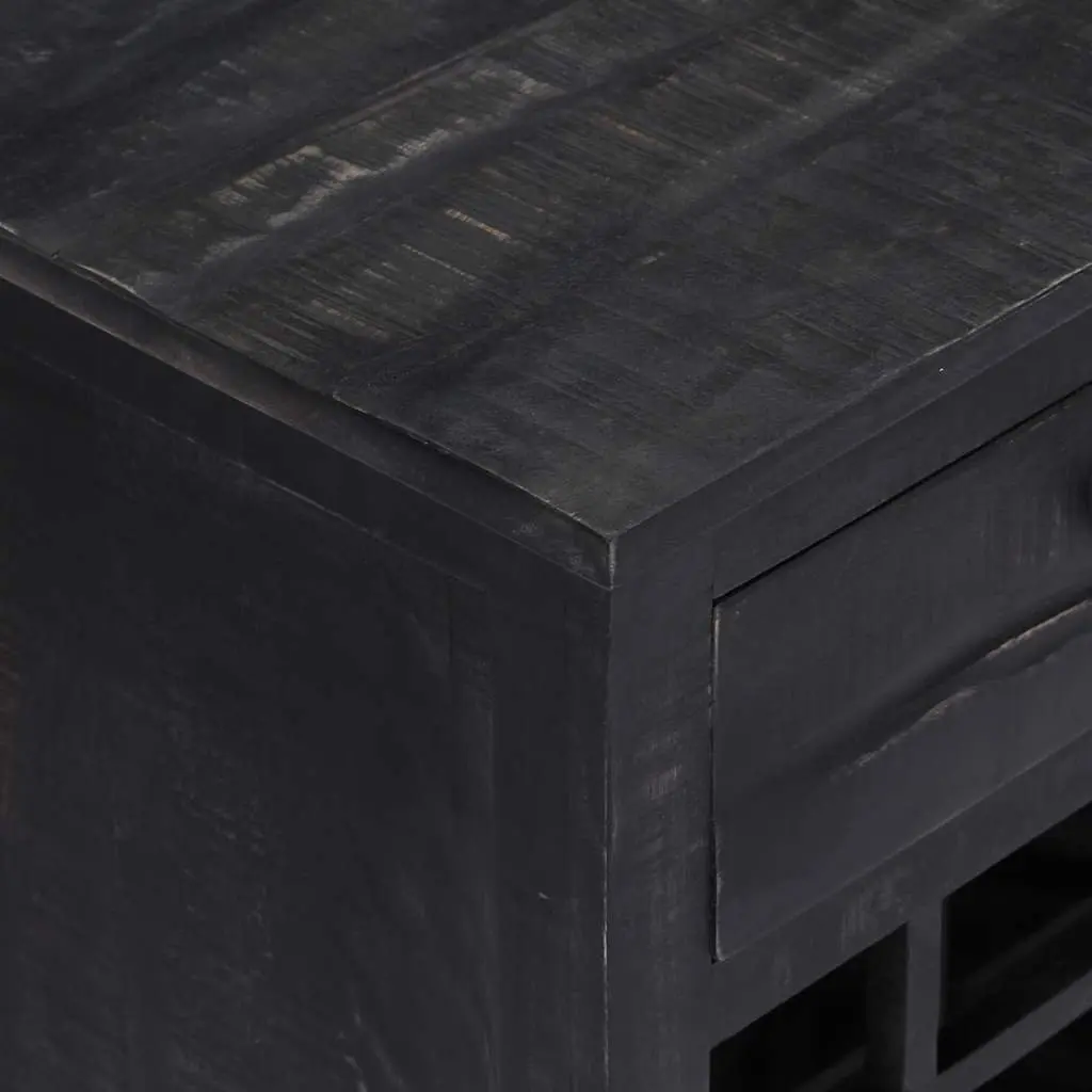 Wine Rack Storage Cabinet 56x35x75cm Black Wooden Mango Wood