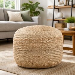 Reliable Handmade Jute Pouffe for Comfort