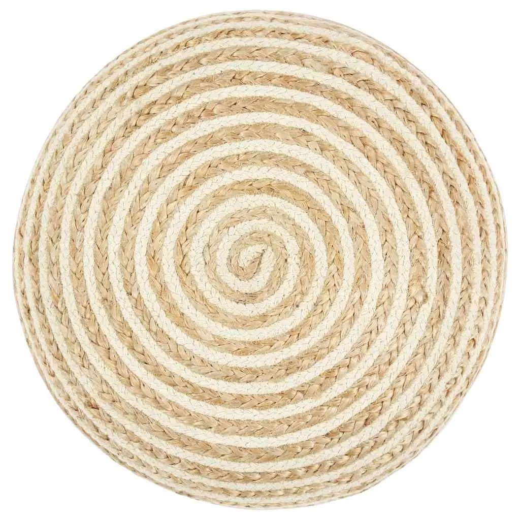 Jute Pouffe Footstool Relaxation 45x30cm Brown