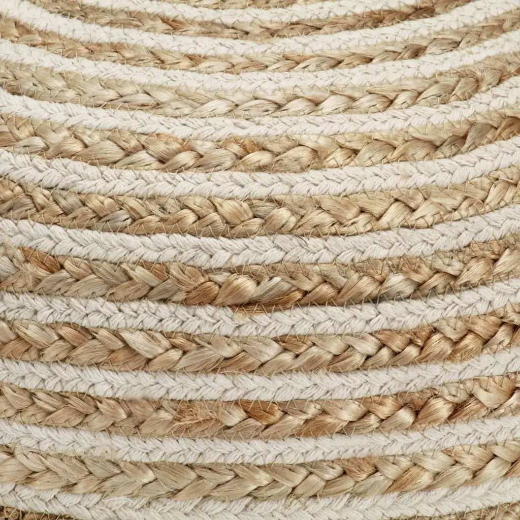 Jute Pouffe Footstool Braided Ottoman Foot Rest 40x45cm Brown