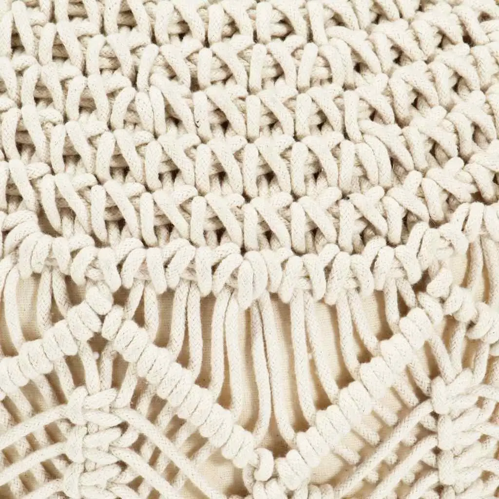 Macrame Pouf for Functionality and Elegance
