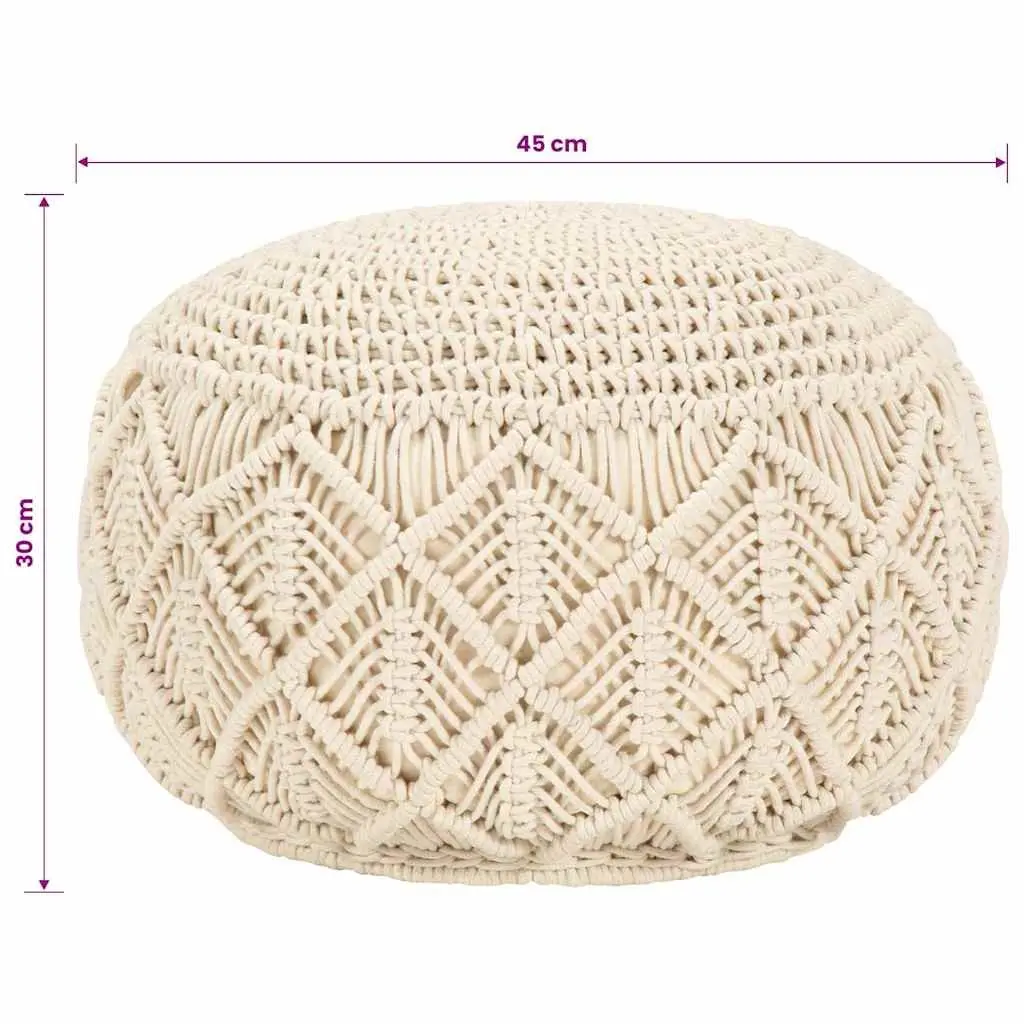Macrame Pouf for Functionality and Elegance
