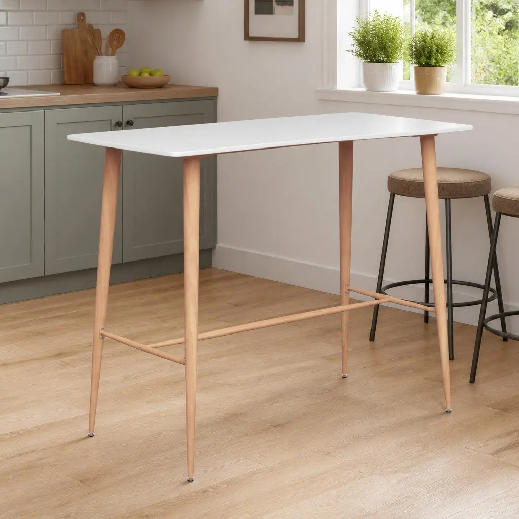 Bar Table White Kitchen Dining Counter High Top Furniture Home Decor