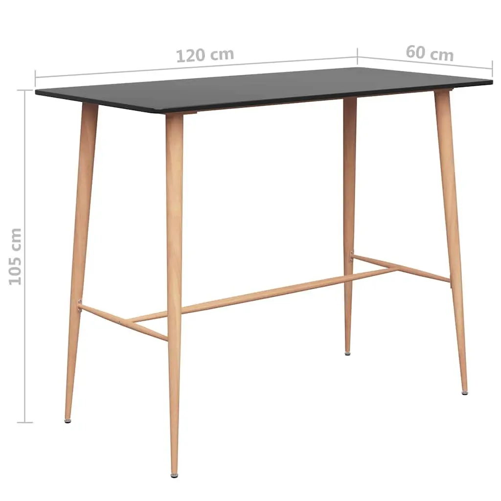 Bar Table Black Kitchen Dining Counter Height Furniture Tall Cocktail Standing