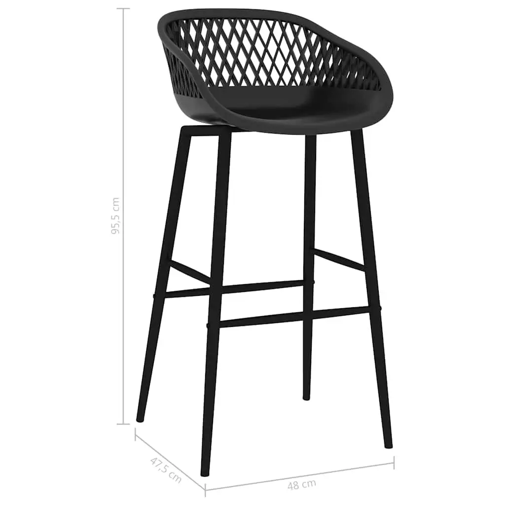 Bar Stools Set 4 pcs Black Counter Chairs Pub Seating Kitchen Dining Furniture