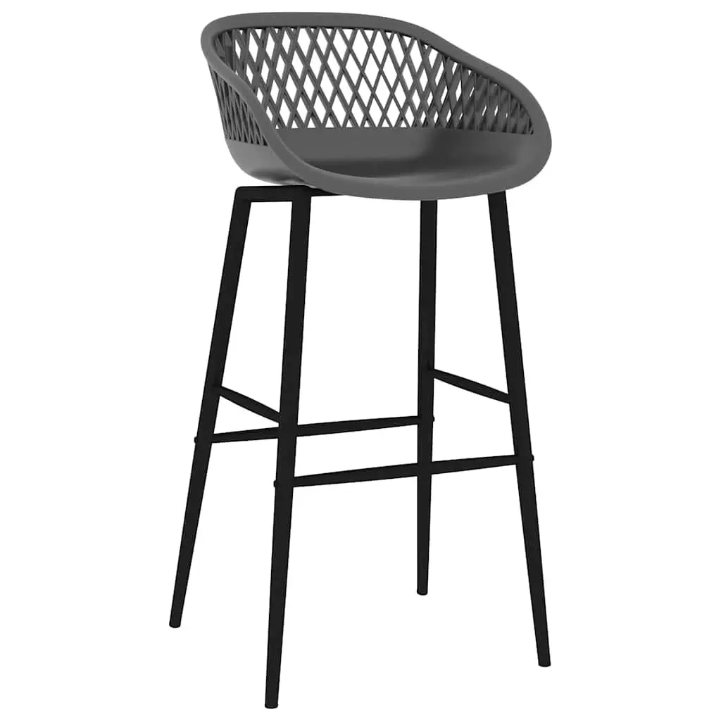 Bar Stools Set of 4 Grey Mesh Seat Backrest Counter Kitchen Pub Chairs
