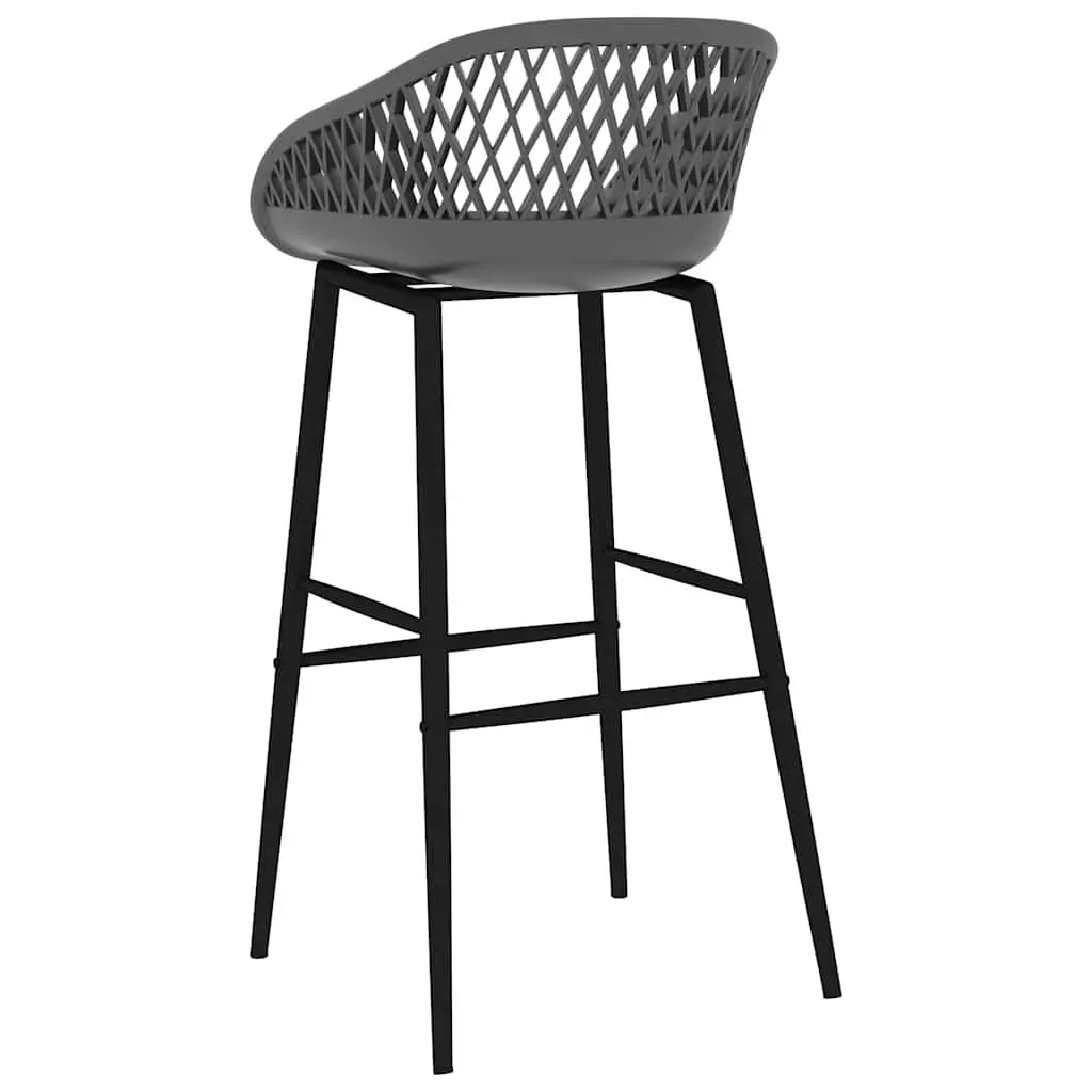 Bar Stools Set of 4 Grey Mesh Seat Backrest Counter Kitchen Pub Chairs