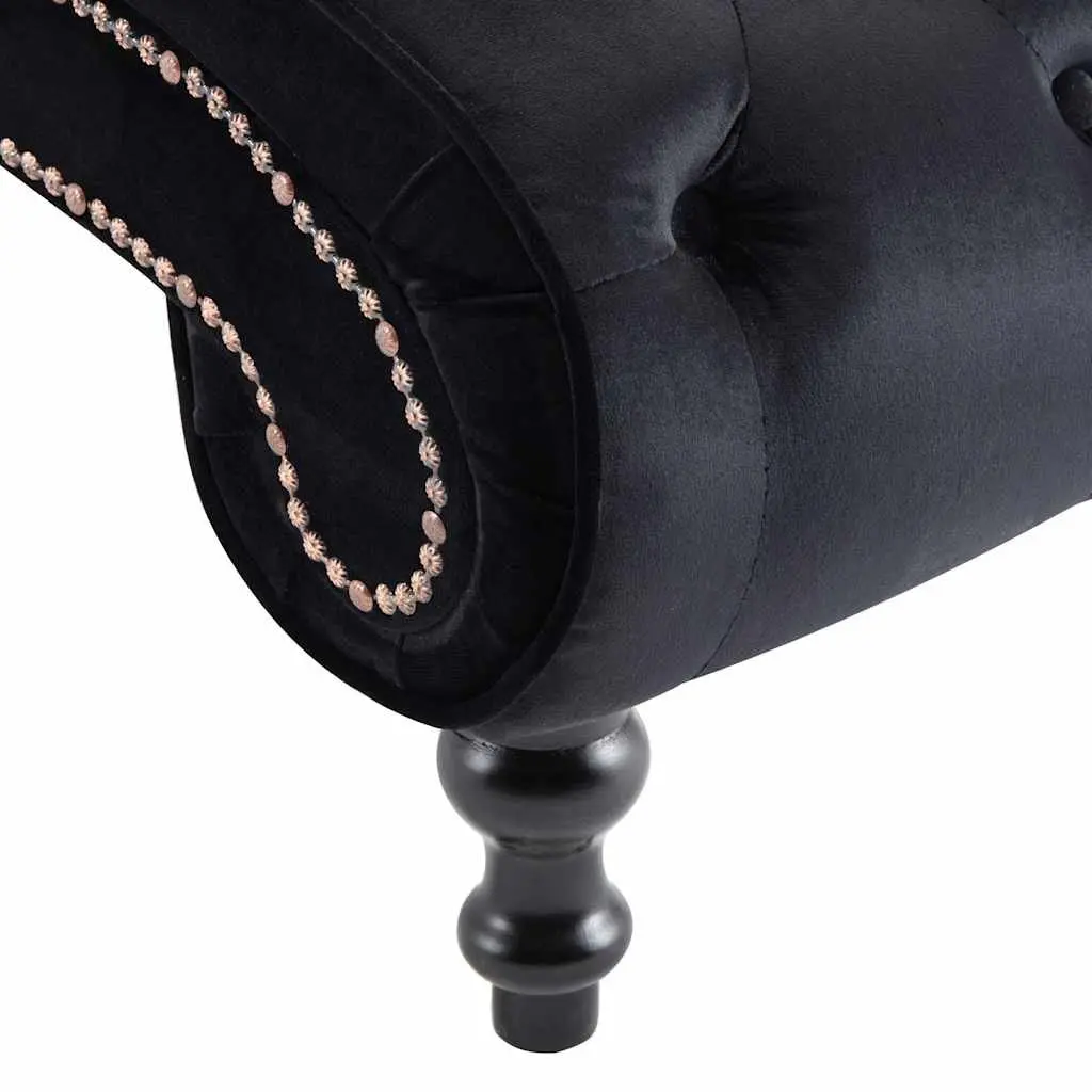 Black Velvet Chaise Lounge