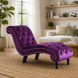 Value and Comfort in a Purple Velvet Chaise Lounge