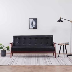 Reliable and Comfortable Black 3-Seater Sofa