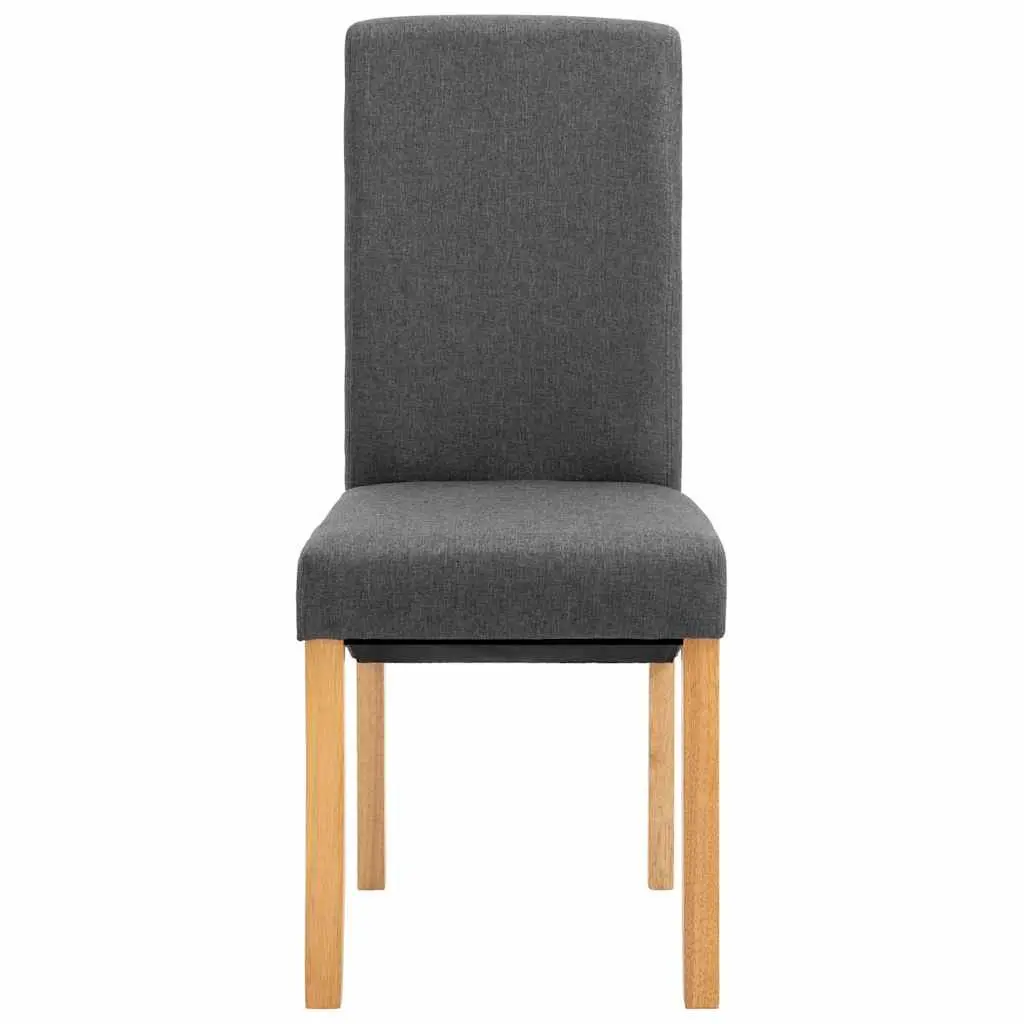 Dining Chairs Set of 2 Grey Fabric Kitchen Living Room Seating