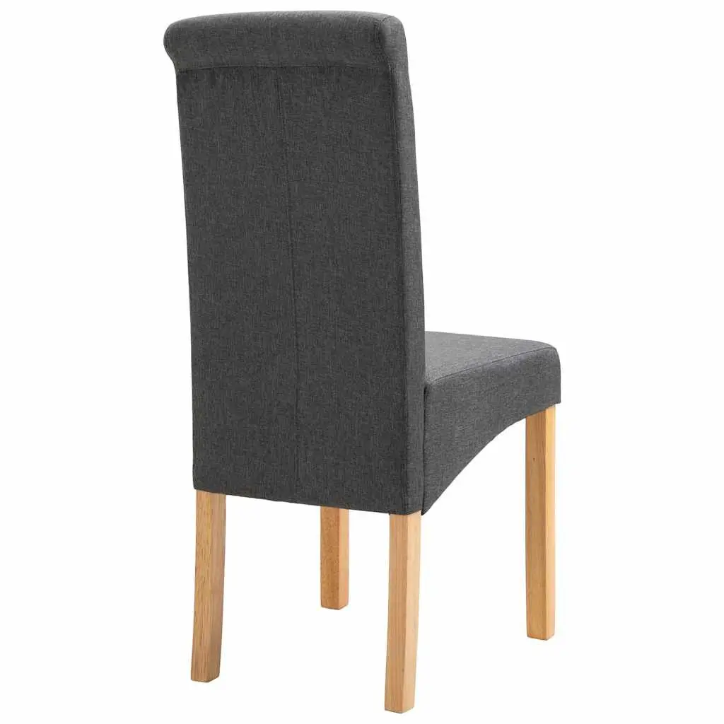 Dining Chairs Set of 2 Grey Fabric Kitchen Living Room Seating