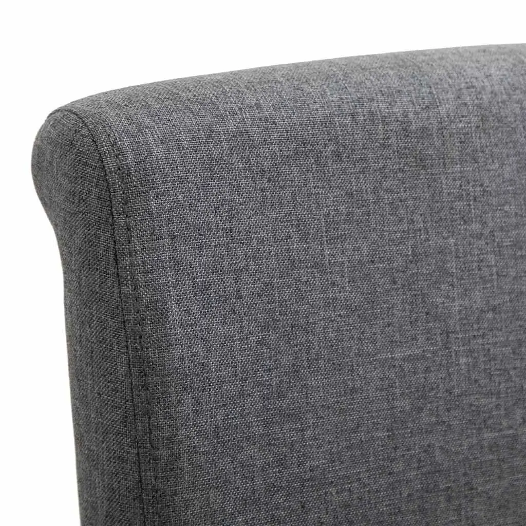 Dining Chairs Set of 2 Grey Fabric Kitchen Living Room Seating