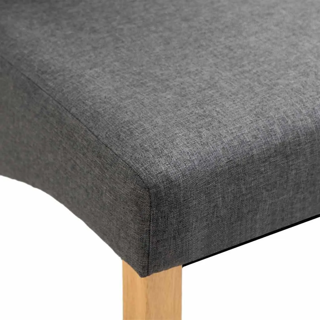 Dining Chairs Set of 2 Grey Fabric Kitchen Living Room Seating