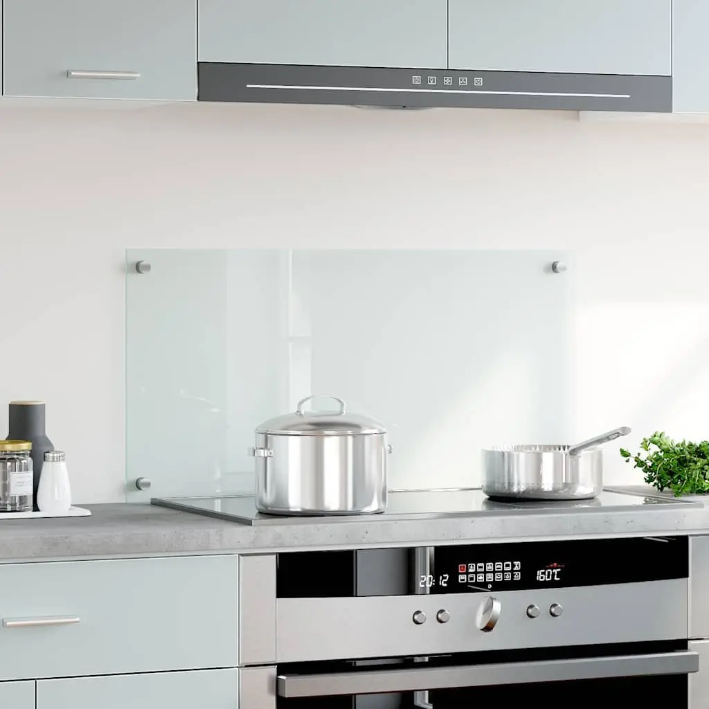 Tempered Glass Kitchen Backsplash Splash Guard 80x40 cm Transparent Heat Resistant