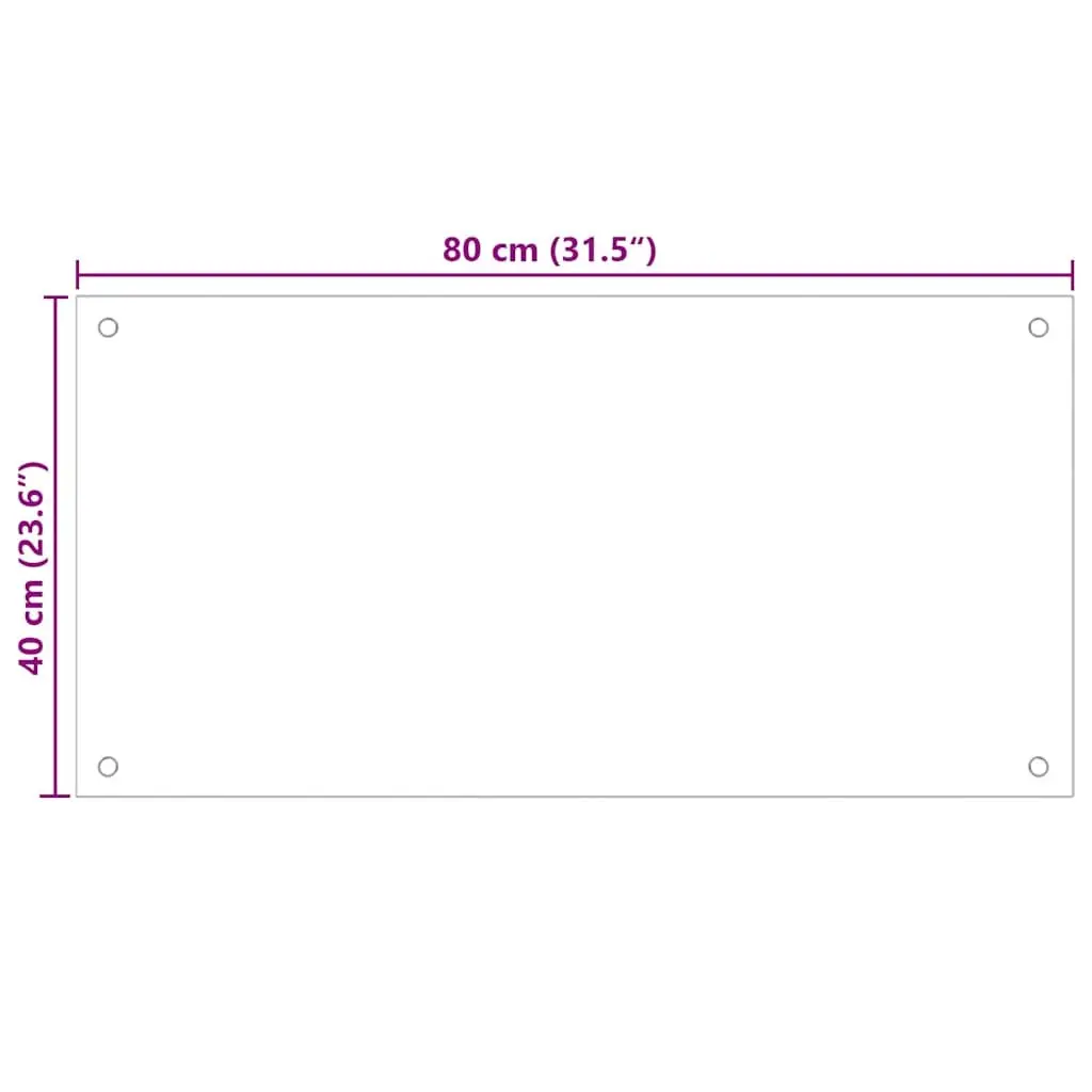 Tempered Glass Kitchen Backsplash Splash Guard 80x40 cm Transparent Heat Resistant