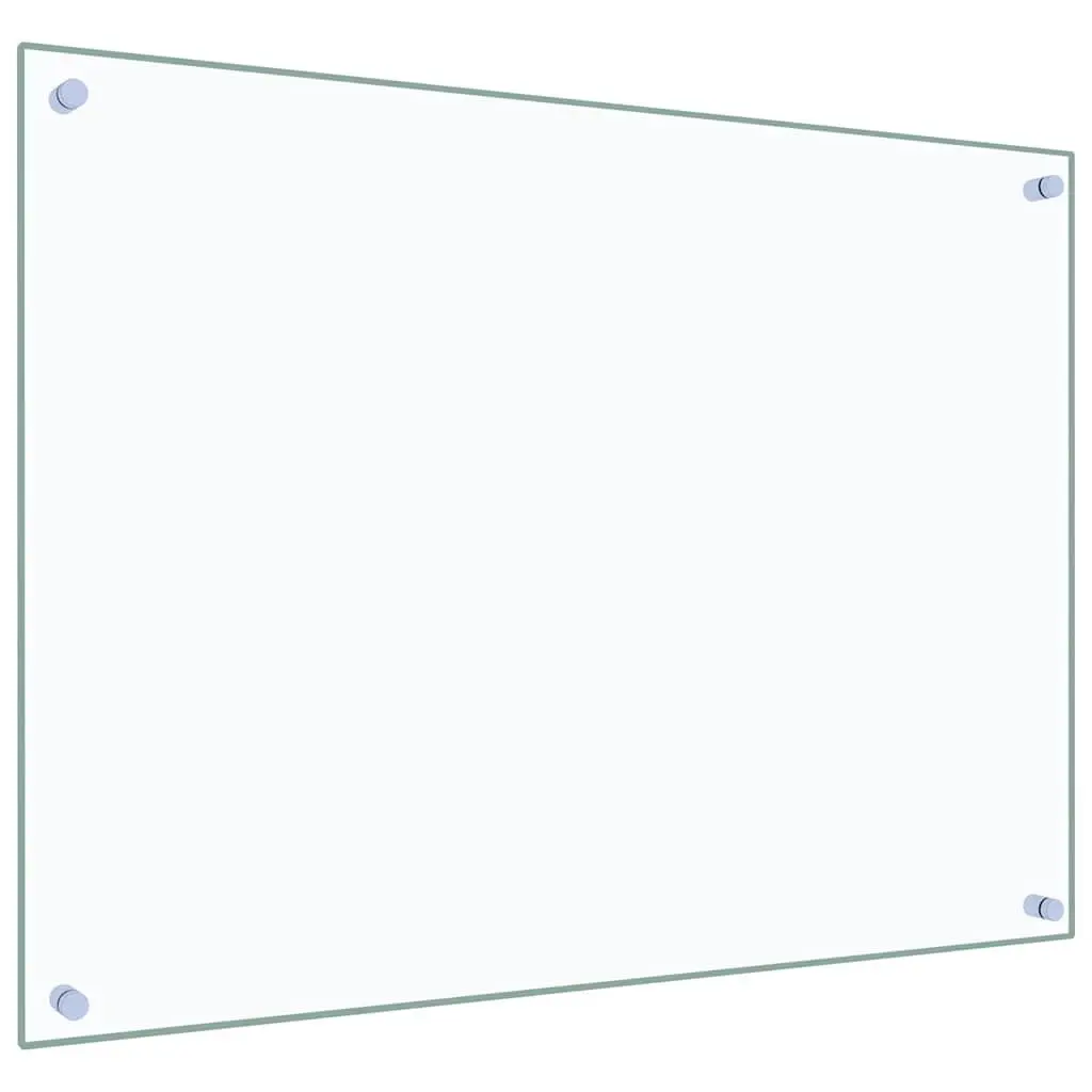 Tempered Glass Kitchen Splashback Wall Protection 80x60cm Transparent