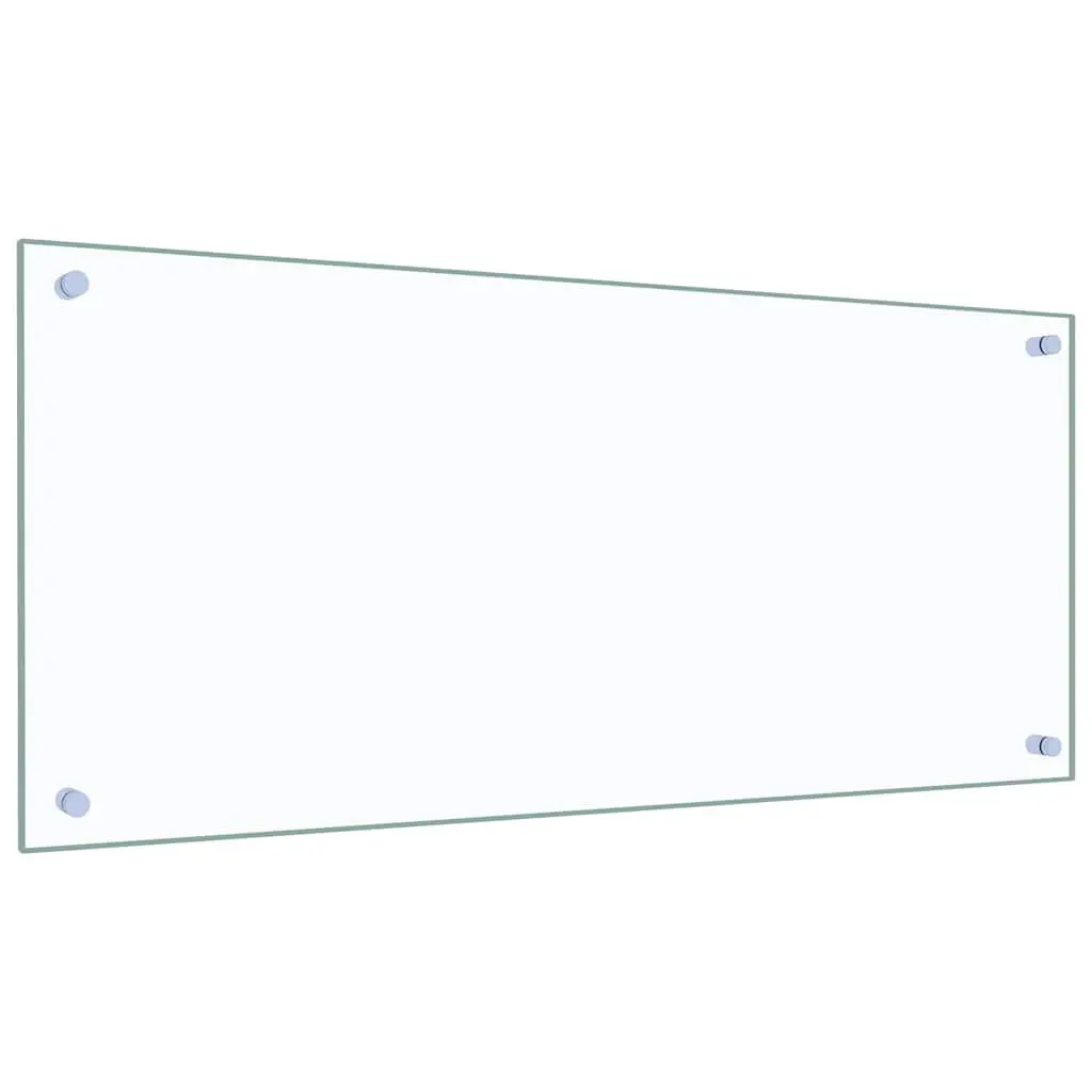 Tempered Glass Kitchen Backsplash Heat Resistant 90x40cm Transparent