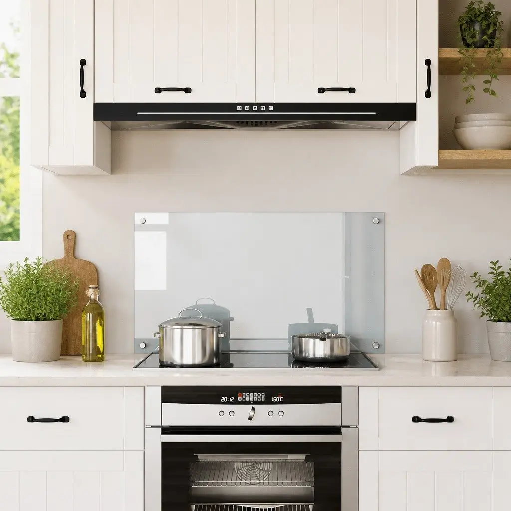 Tempered Glass Splashback Kitchen Wall Protector 90x50 cm Transparent