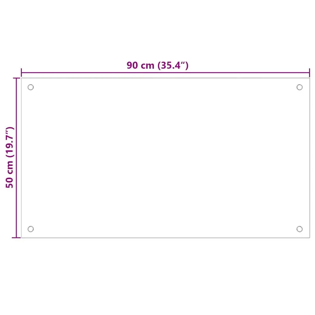 Tempered Glass Splashback Kitchen Wall Protector 90x50 cm Transparent