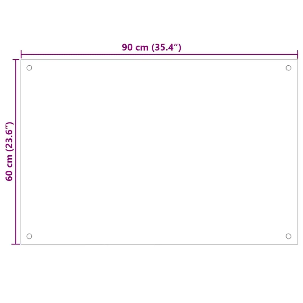 Tempered Glass Backsplash 90x60 cm