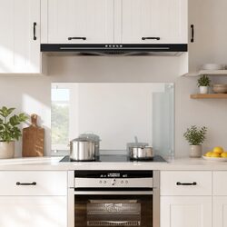 Tempered Glass Kitchen Backsplash Splashguard 100x60cm Transparent Wall