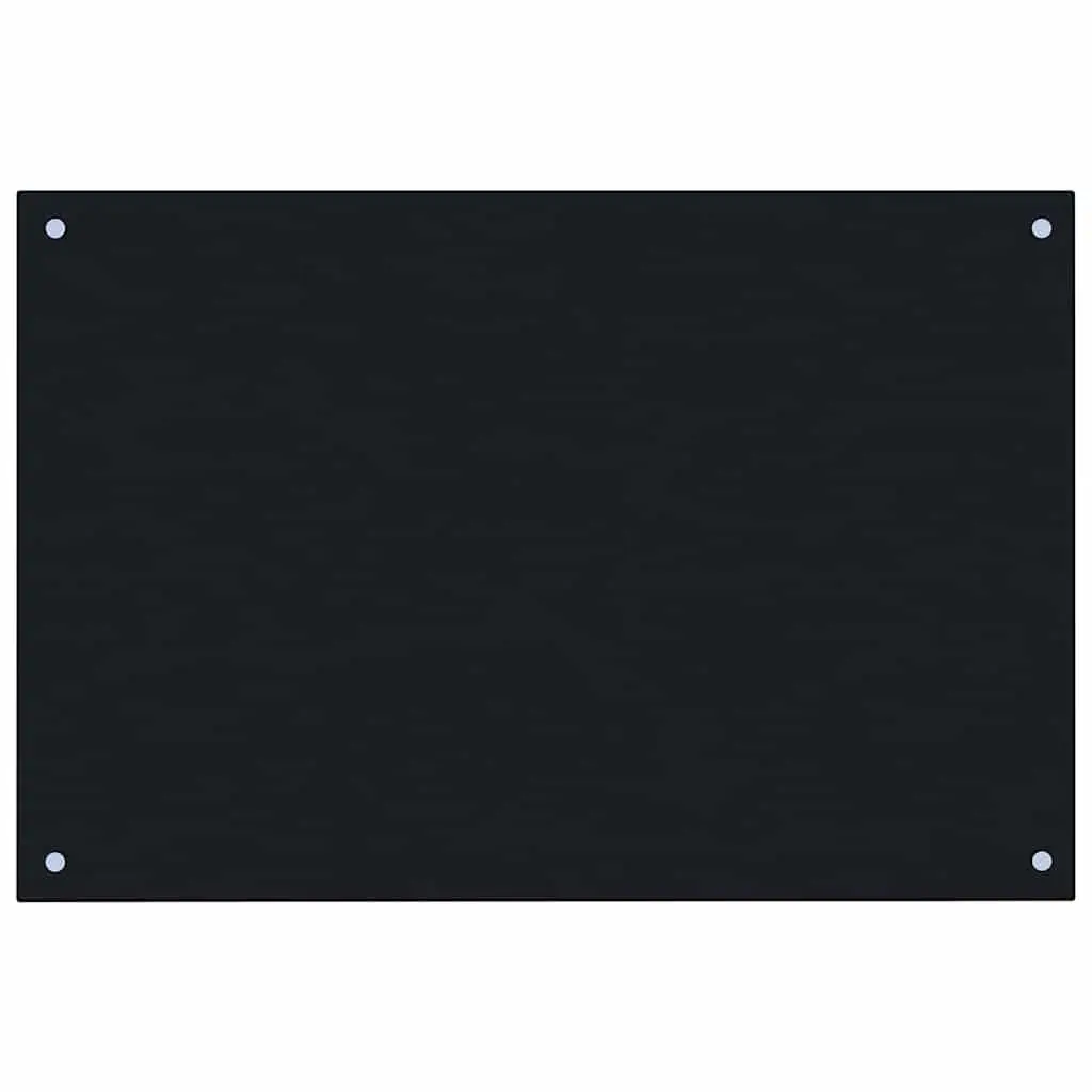 Kitchen Backsplash Tempered Glass Splash Guard 90x50 cm Black