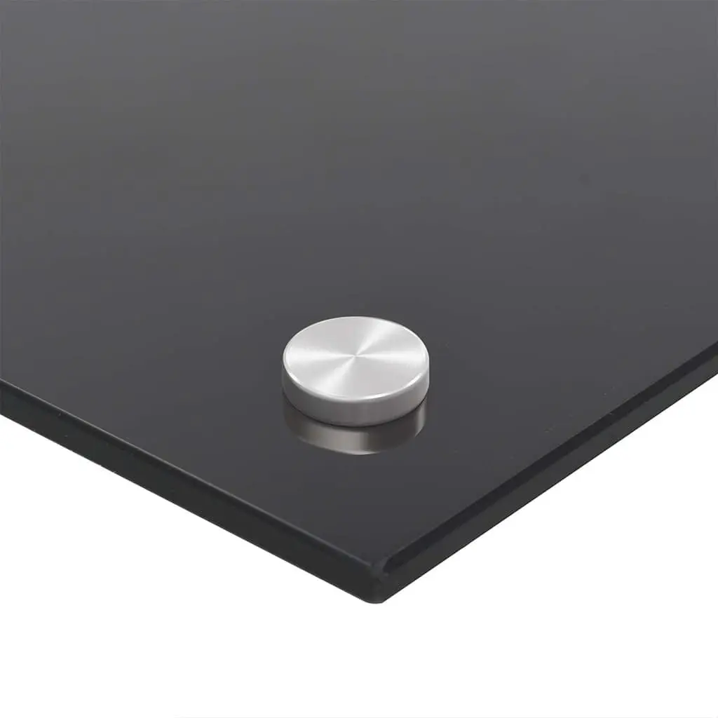 Kitchen Backsplash Tempered Glass Splash Guard 90x50 cm Black