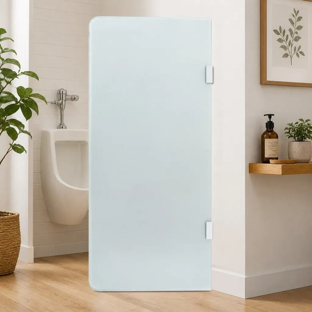 Wall-mounted Urinal Privacy Screen Tempered Glass 90 x 40 cm Transparent