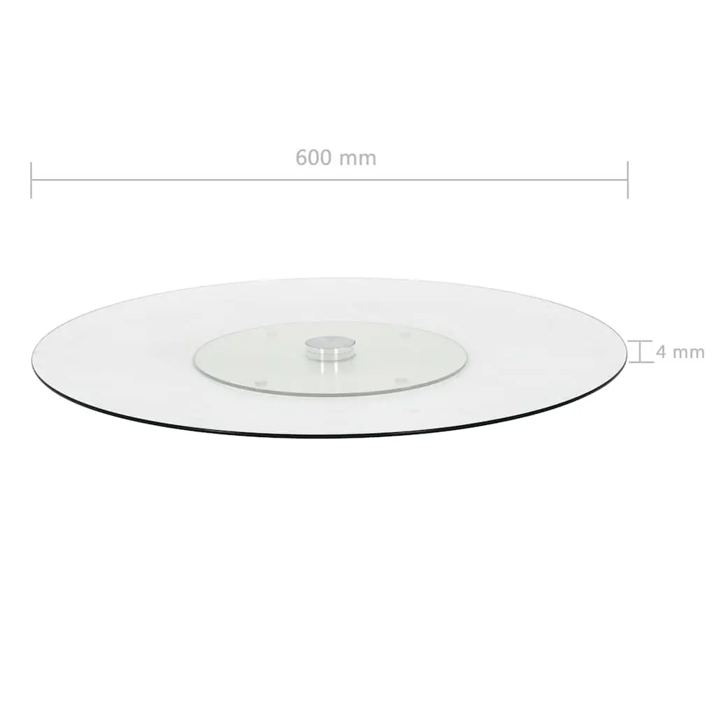 Rotating Serving Plate 60cm Transparent Tempered Glass Lazy Susan Tableware
