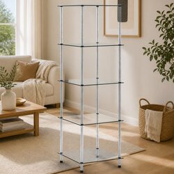 Reliable 5-Tier Glass Display Shelf Unit