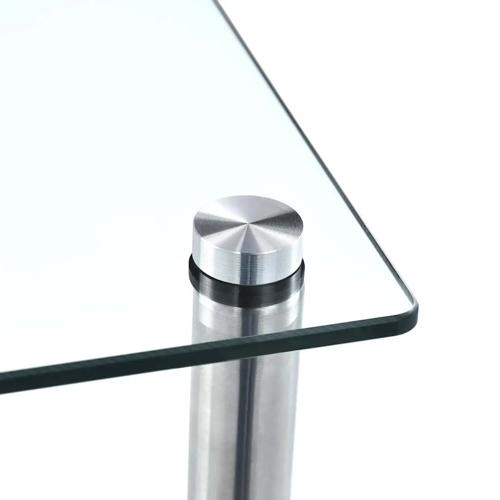 5-Tier Standing Shelf Transparent Tempered Glass Display Storage Unit
