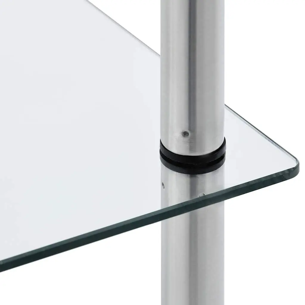 6-Tier Glass Shelf Unit Tempered Glass Display 40x40x160cm Transparent
