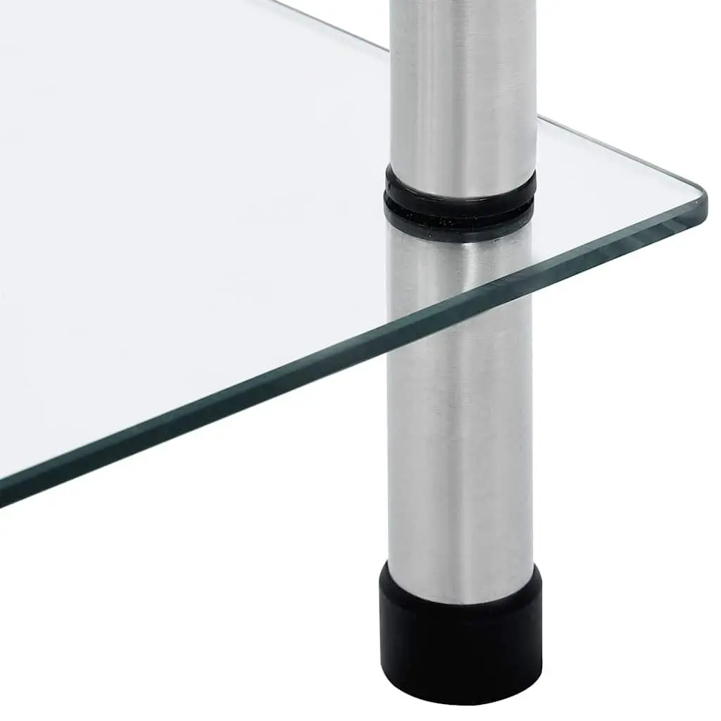 6-Tier Glass Shelf Unit Tempered Glass Display 40x40x160cm Transparent