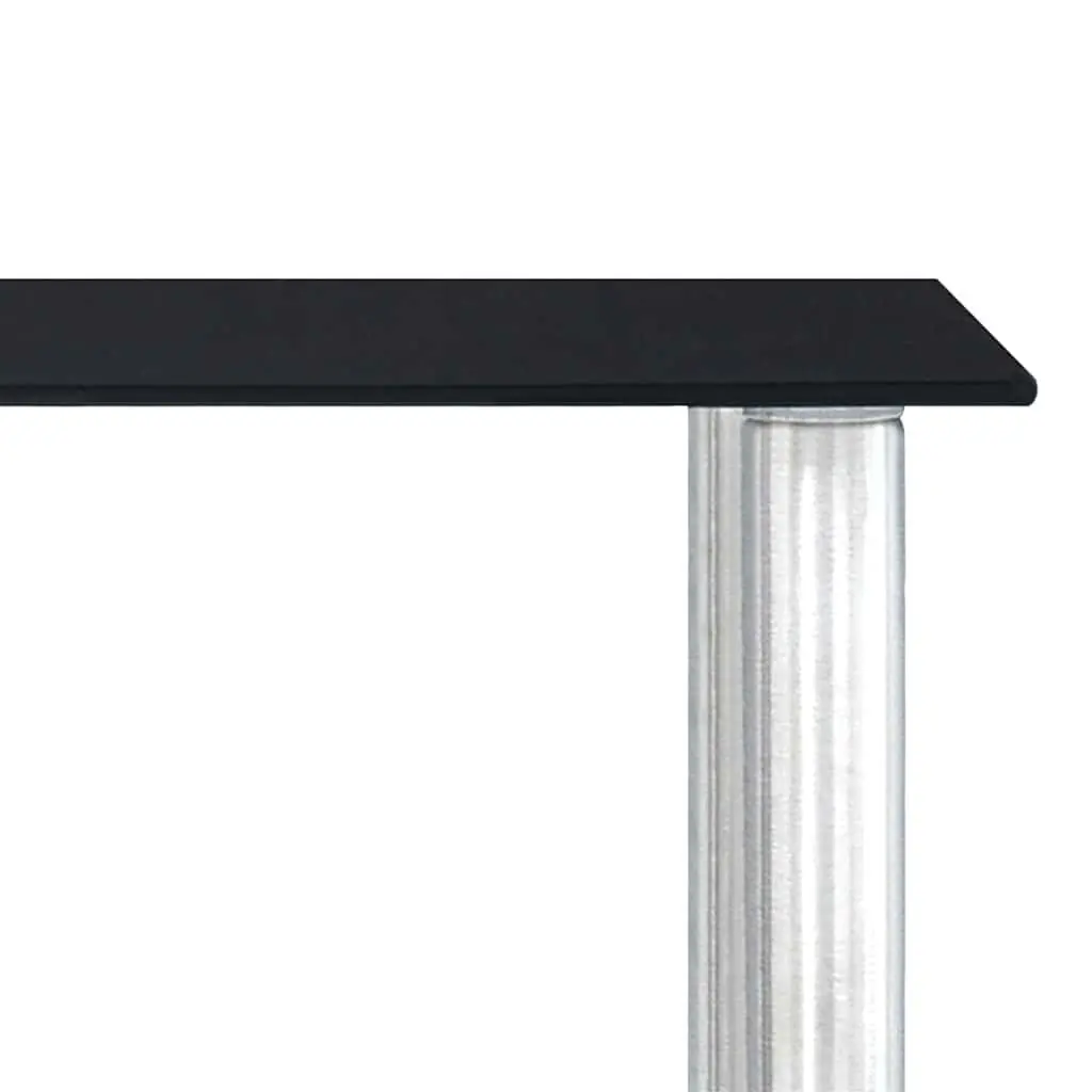 2-Tier Kitchen Shelf Black Tempered Glass Spice Rack Organiser 45 x 16 x 26 cm