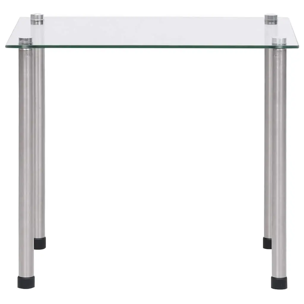 Nesting Tables Set 3 Pieces Transparent Glass Stainless Steel Legs Modern End
